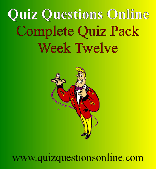 Product picture Quiz Questions Online Week Twelve Quiz