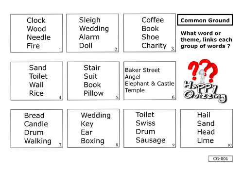 Product picture Common Ground - Word Association Quiz - CG-001