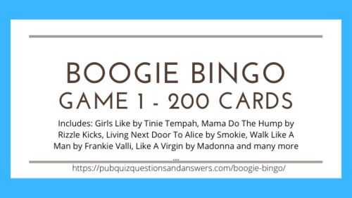 Product picture Boogie Bingo - Game 1 - 200 Tickets