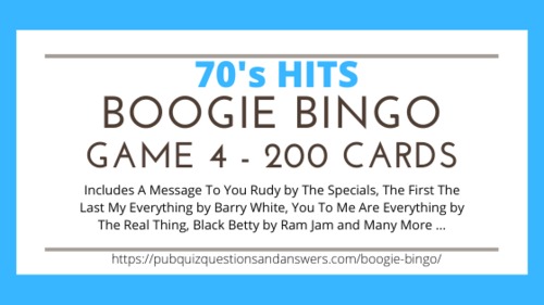 Product picture Music Bingo Game 4 - 70s Themed - 200 Tickets