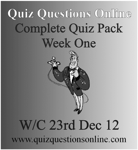 Product picture Quiz Questions Online Weekly Quiz 001