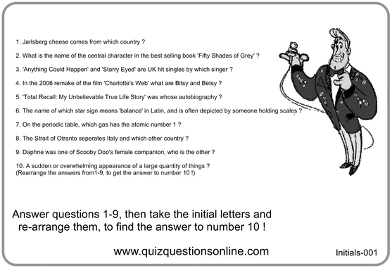 Product picture Initials 001 Handout Quiz