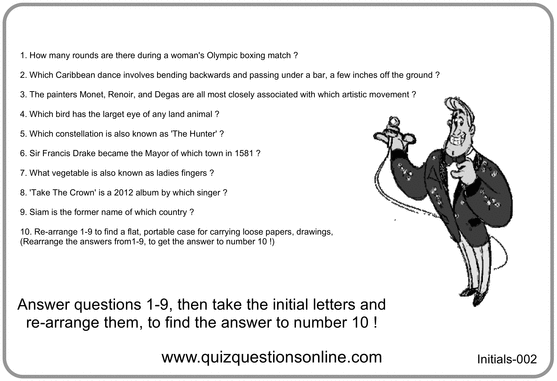 Product picture Initials 002 Handout Quiz