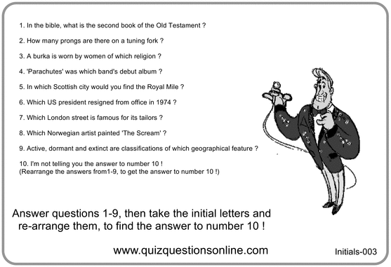 Product picture Initials 003 Handout Quiz