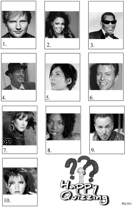 Product picture Pop Music Picture Quiz 001 - PQ-001
