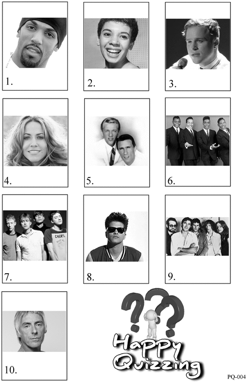 Product picture Pop Music Picture Quiz 004 - PQ-004